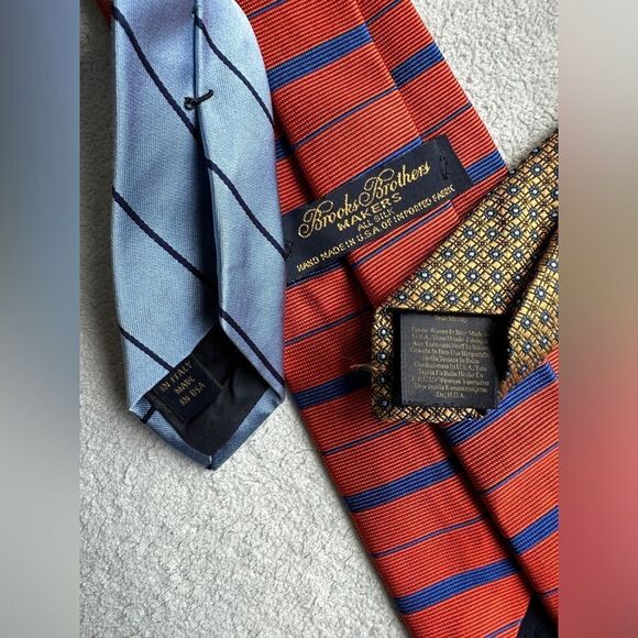 Brooks Brothers Makers Silk Tie Stripe Men‎ Necktie - REPP Lot Of 3 - Picture 4 of 7